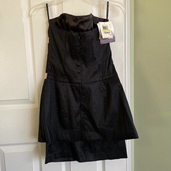 NWT jessica mcclintock for gunne sax strapless black cocktail dress! size: 7 - Picture 3 of 5